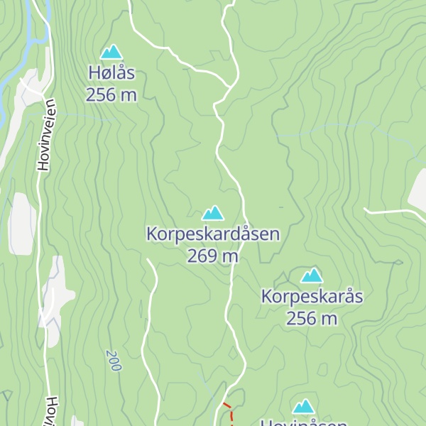 Map of Korpeskardåsen