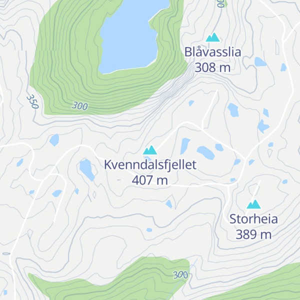 Map of Kvenndalsfjellet