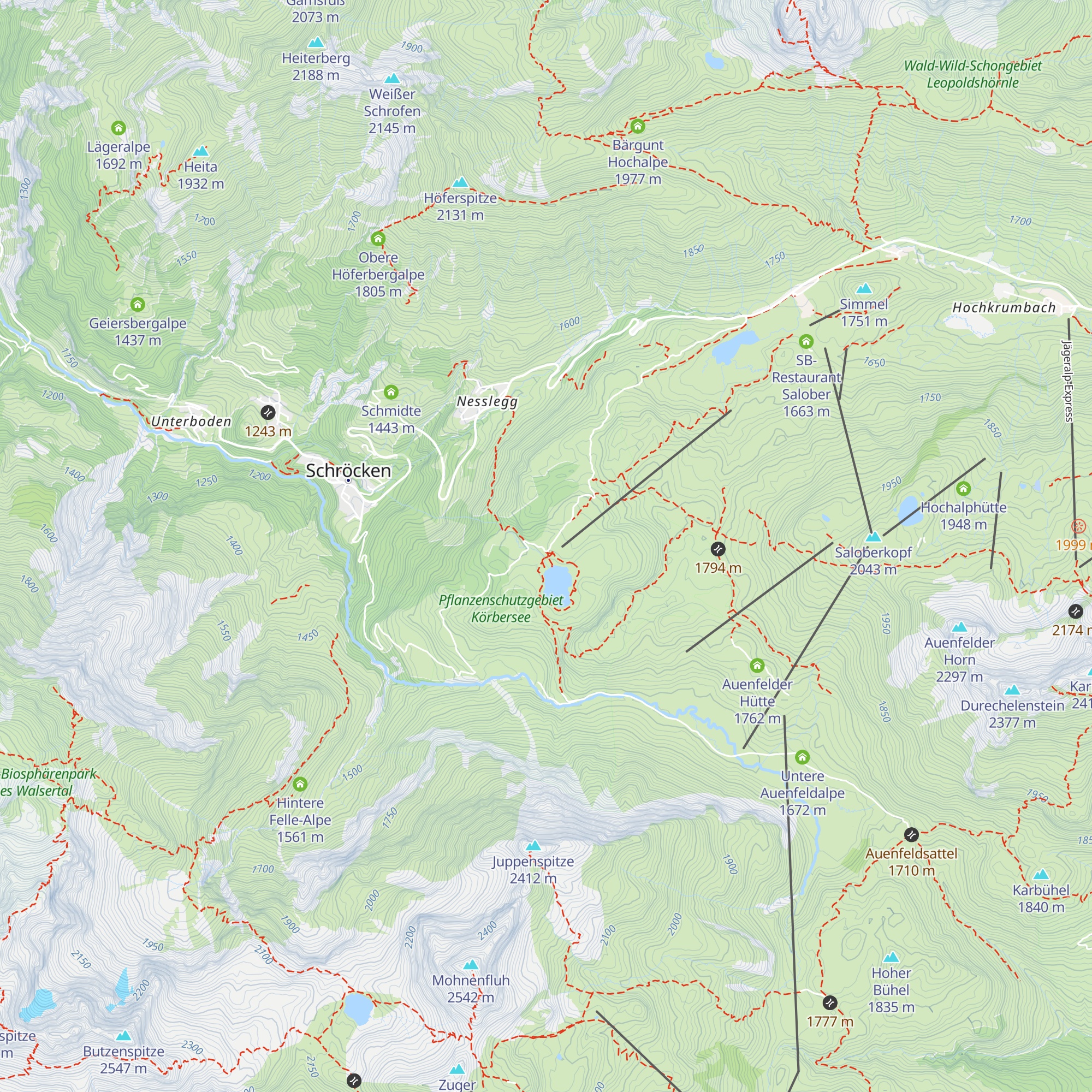 Berghotel Körbersee map