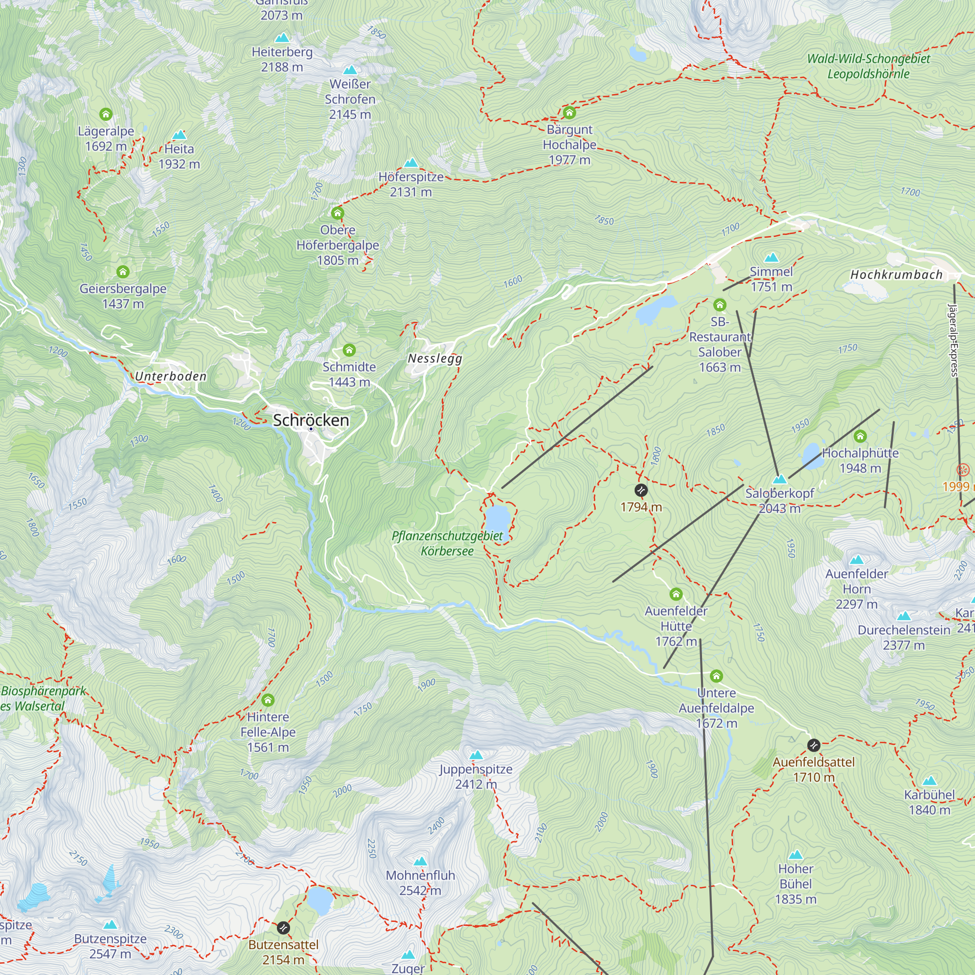 Berghotel Körbersee map