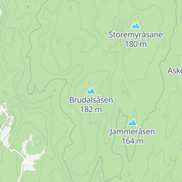 Map of Brudalsåsen