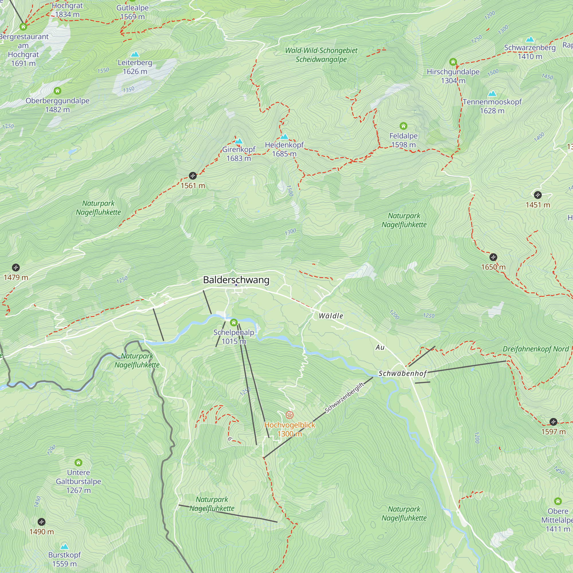 Alpe Unterbalderschwang map