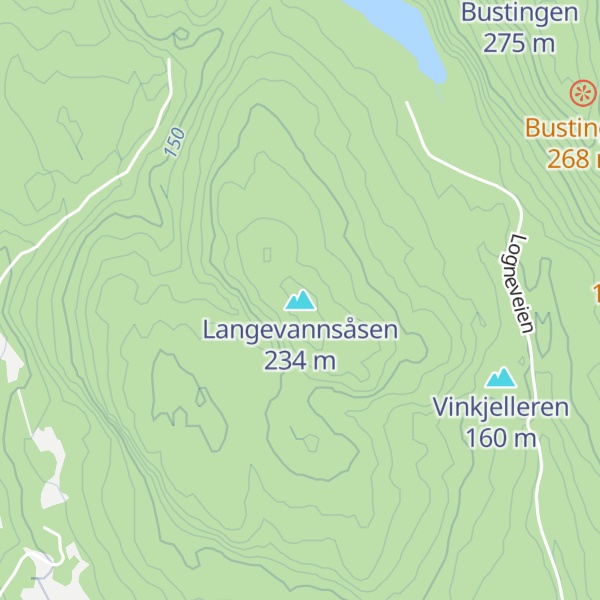 Map of Langevannsåsen