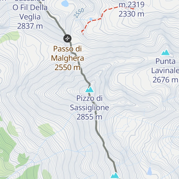 Map of Pizzo di Sassiglione