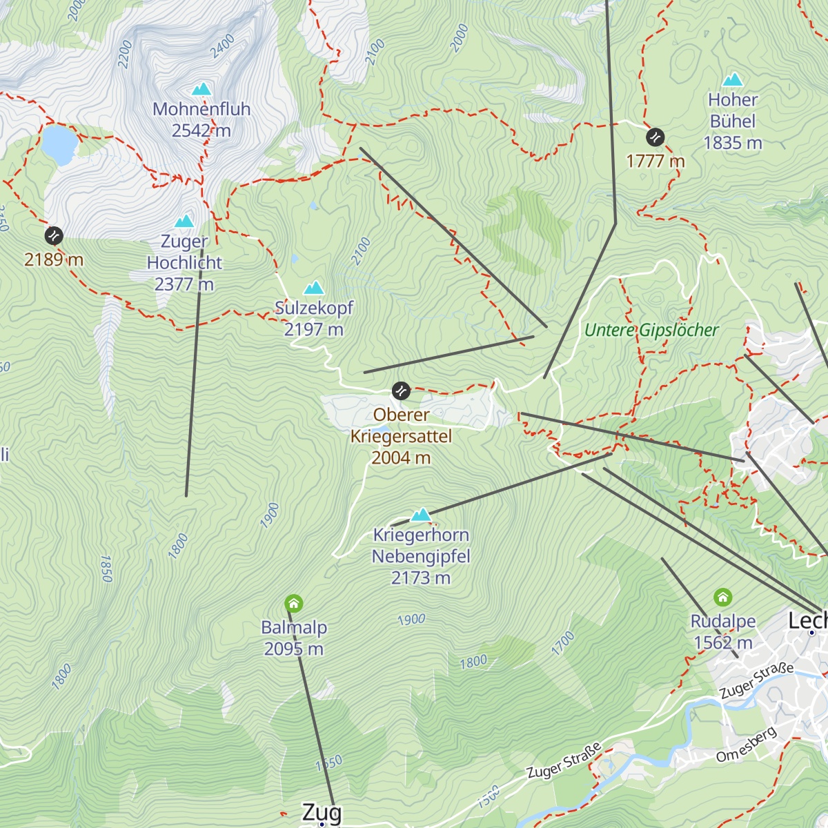 Kriegeralpe map