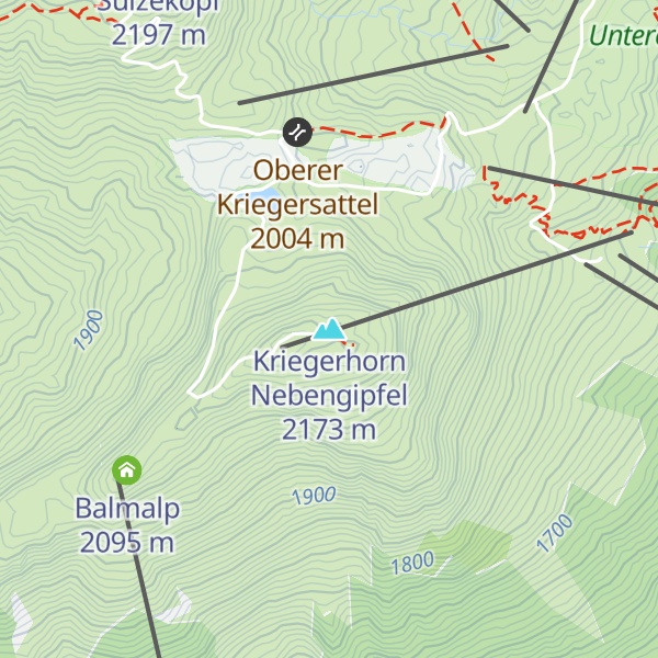 Map of Kriegerhorn Nebengipfel