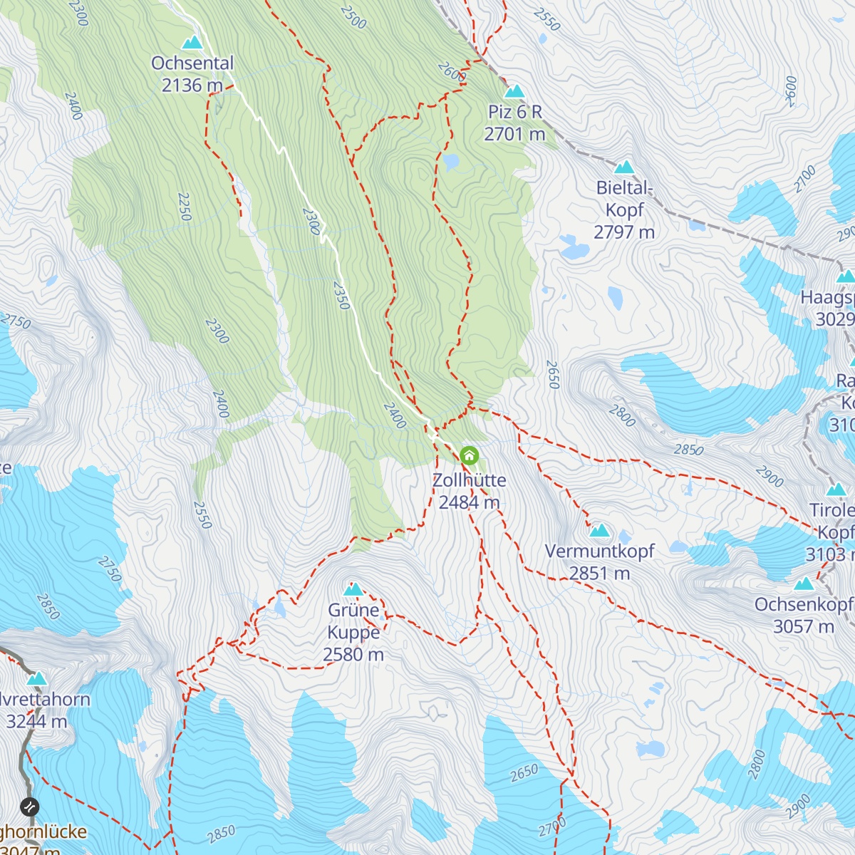 Wiesbadener Hütte map