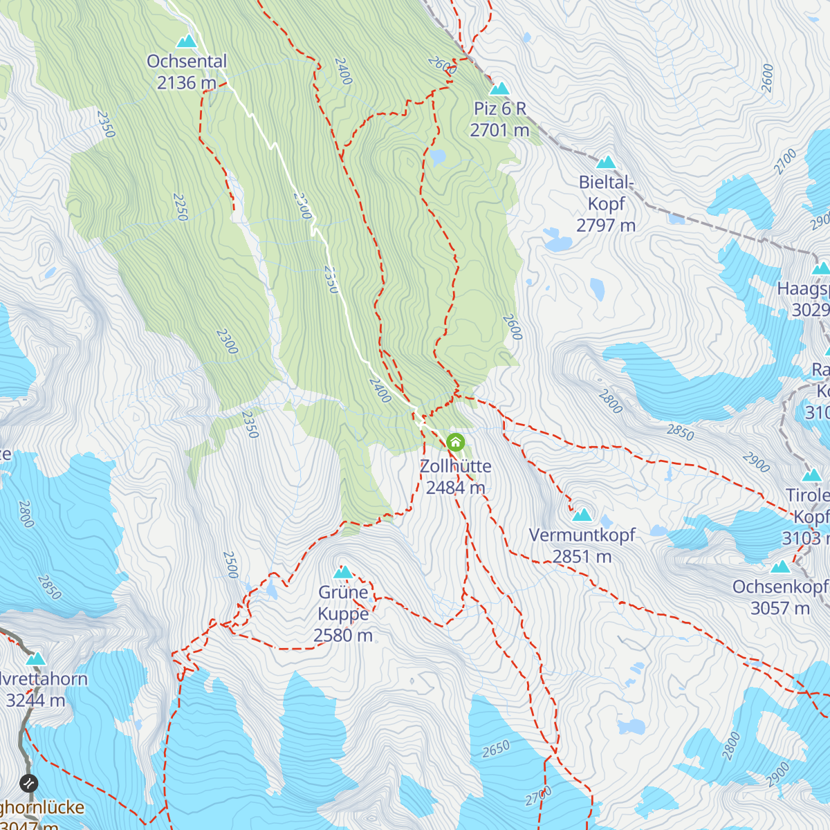 Wiesbadener Hütte map