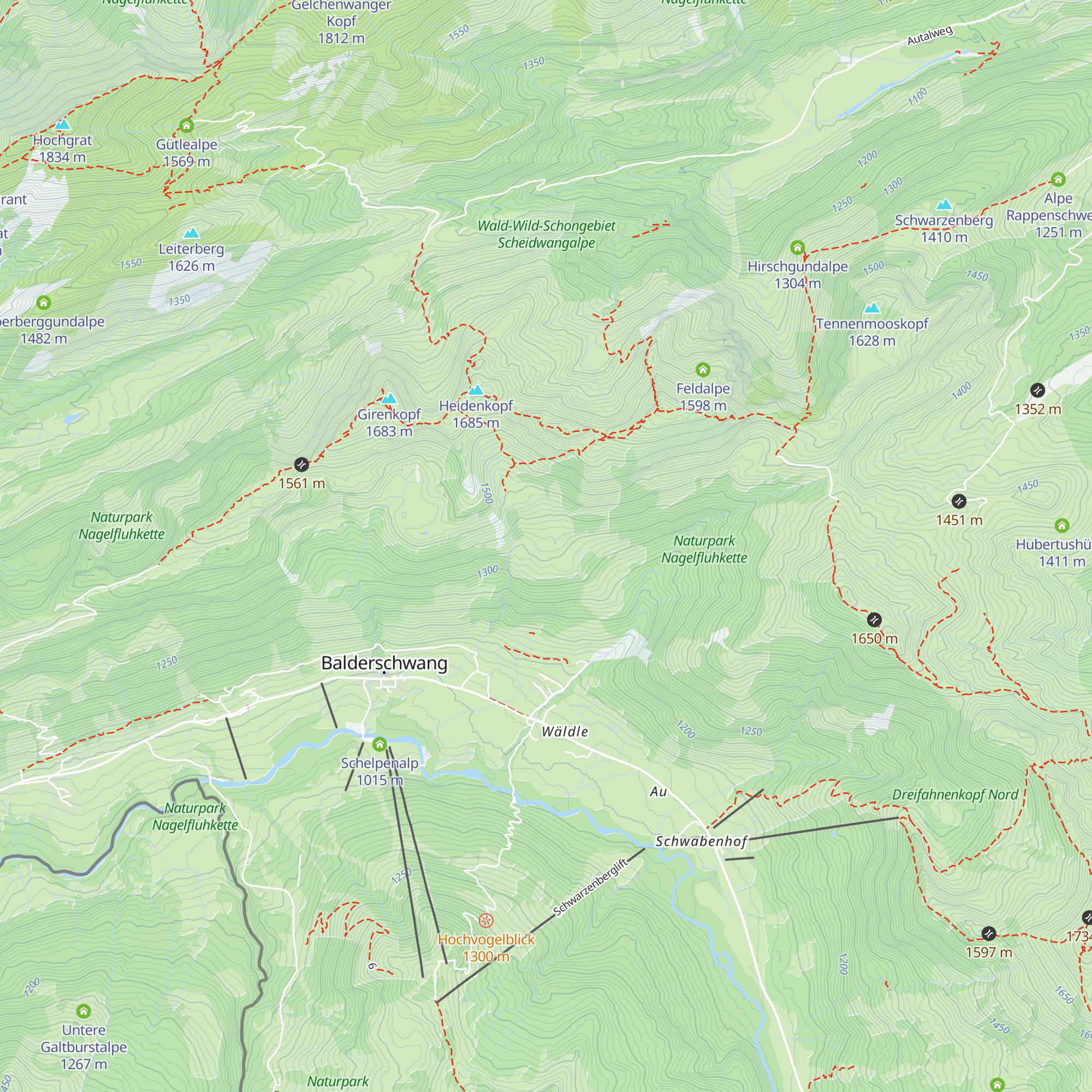 Senn Alpe Oberbalderschwang map