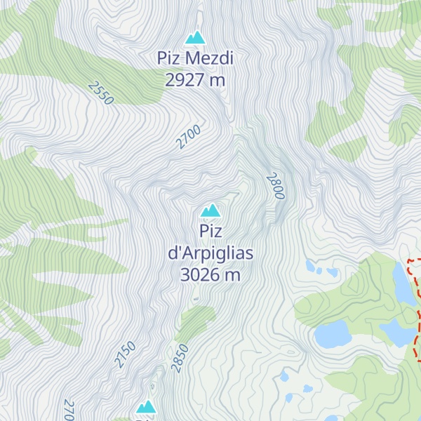 Map of Piz d'Arpiglias