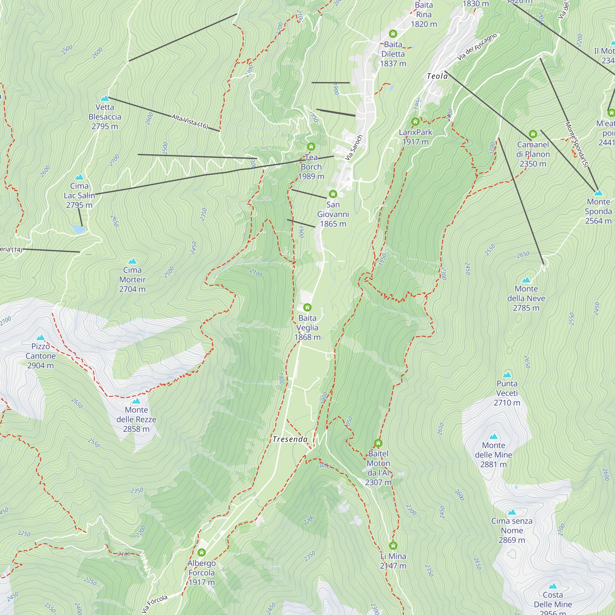 Baita Veglia map