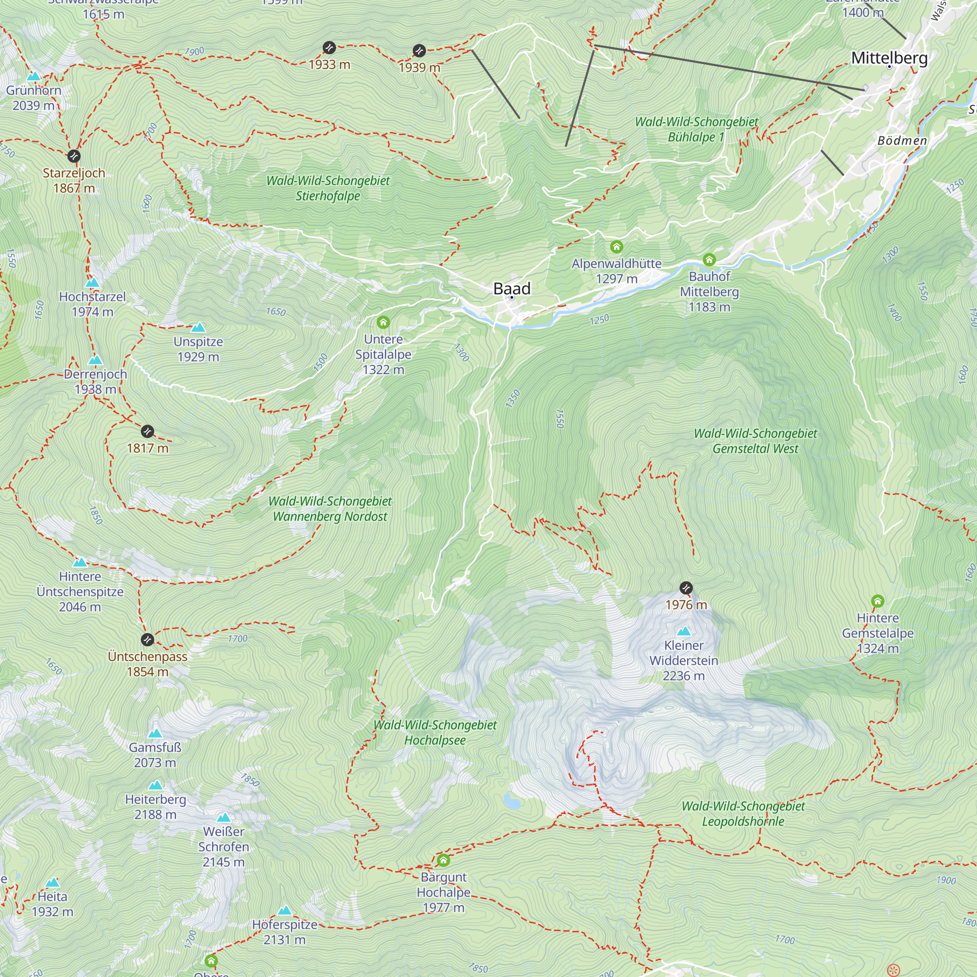 Alpe Widderstein map