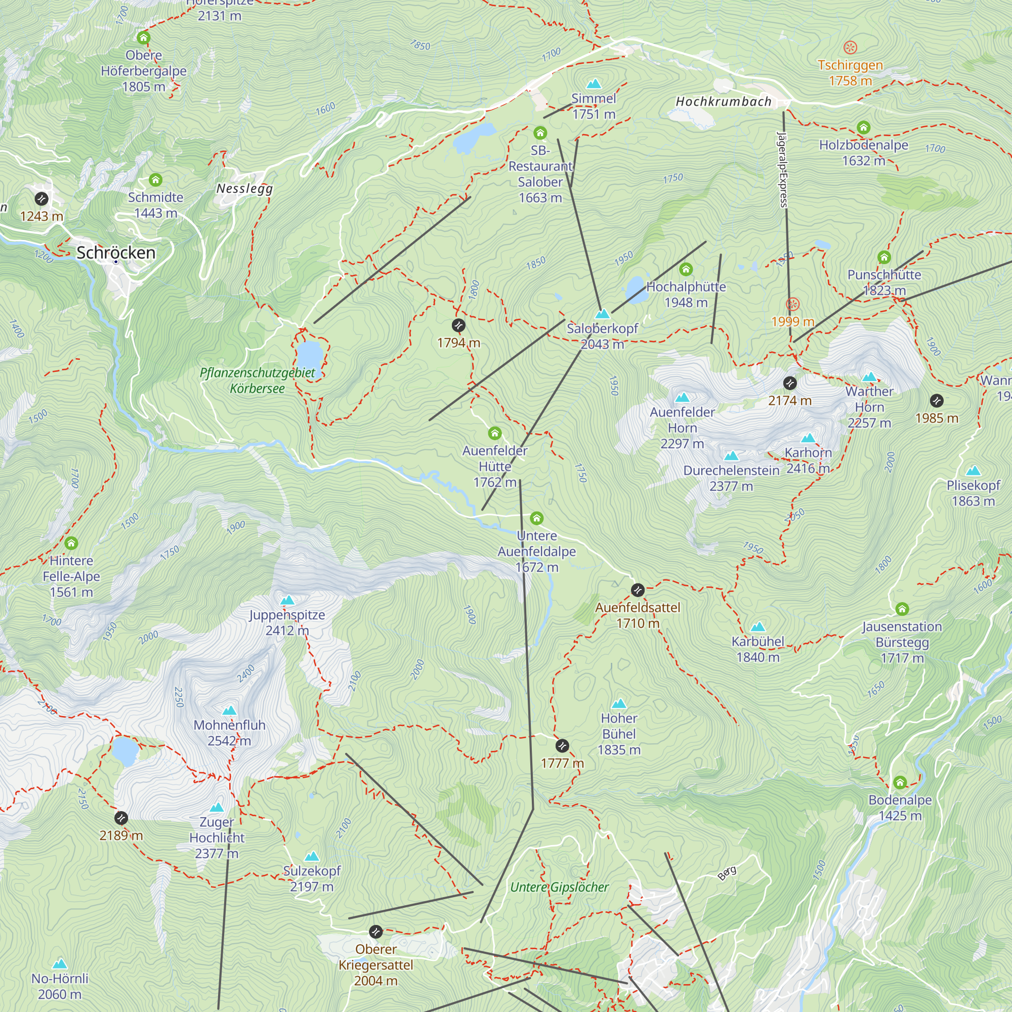 Untere Auenfelder Hütte map