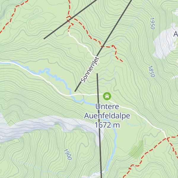Map of Untere Auenfelder Hütte