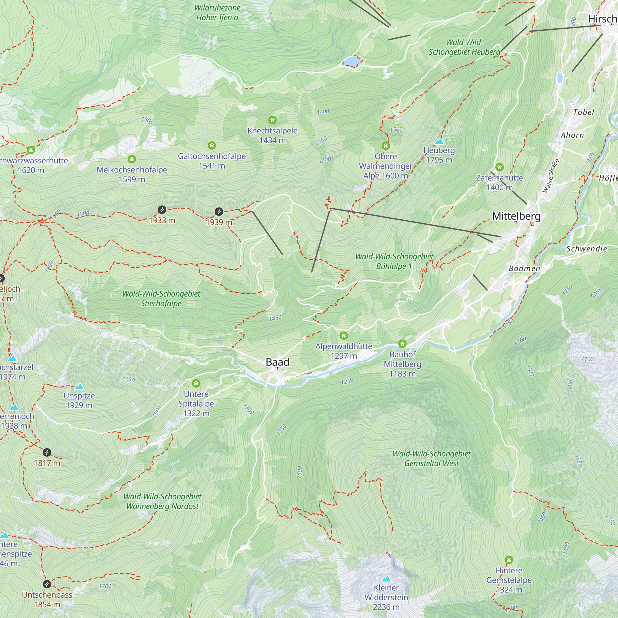 Hennen-Alp map