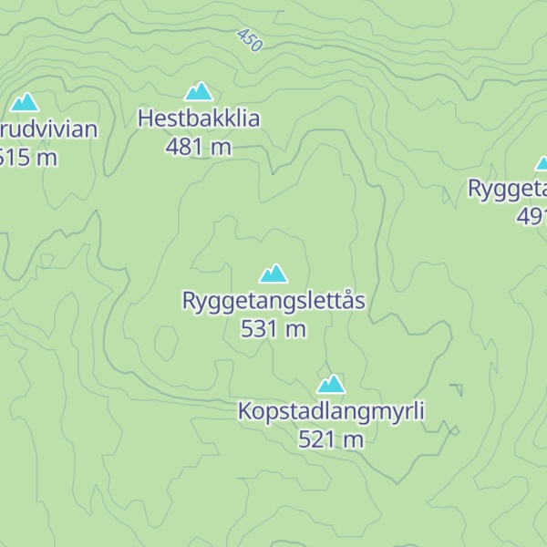 Map of Ryggetangslettås