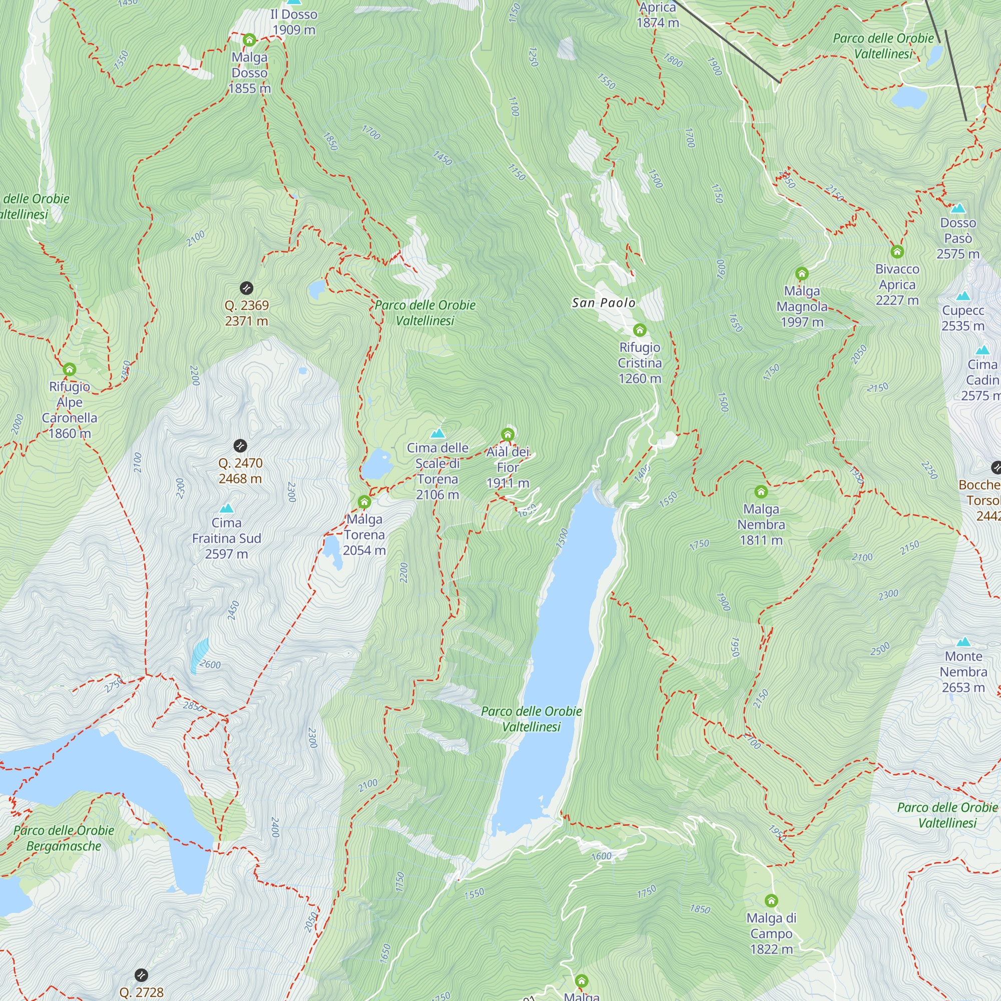Malga Fraitina map