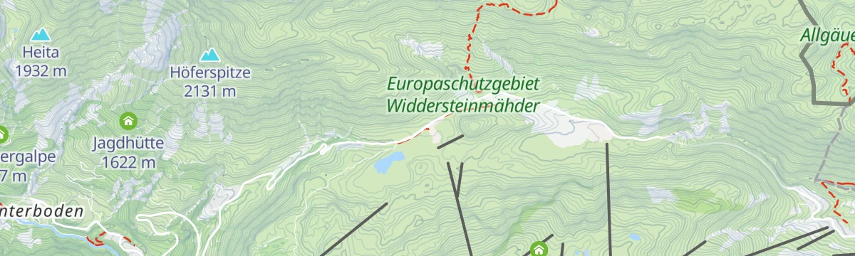 Map of the start of Hohtannenbergpass - Höferspitze
