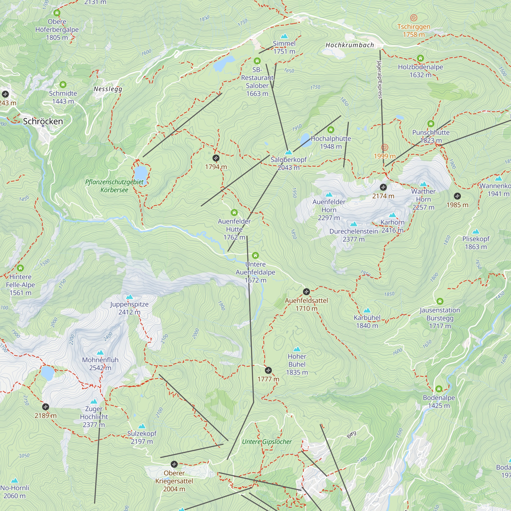 Untere Auenfeldalpe map
