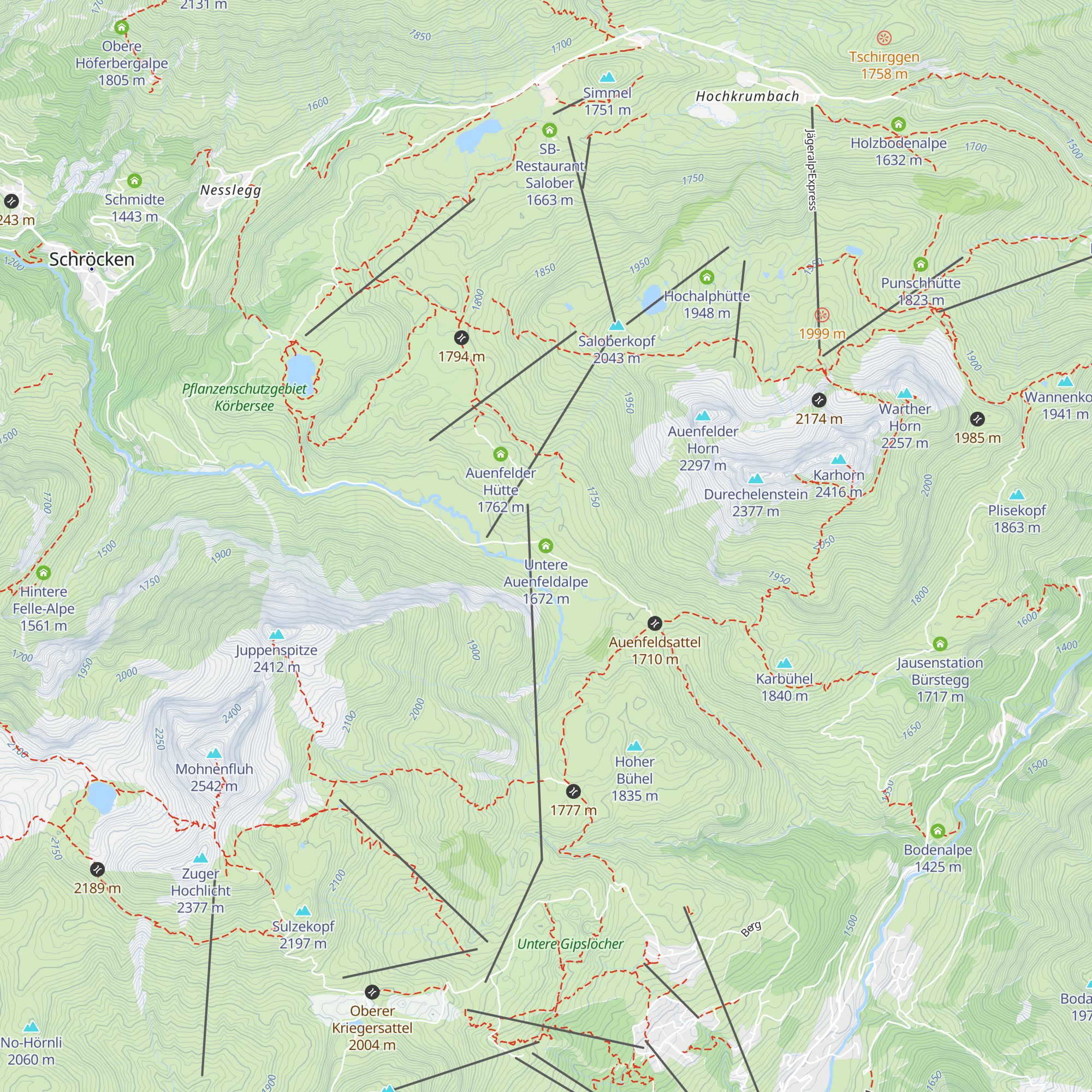 Untere Auenfeldalpe map