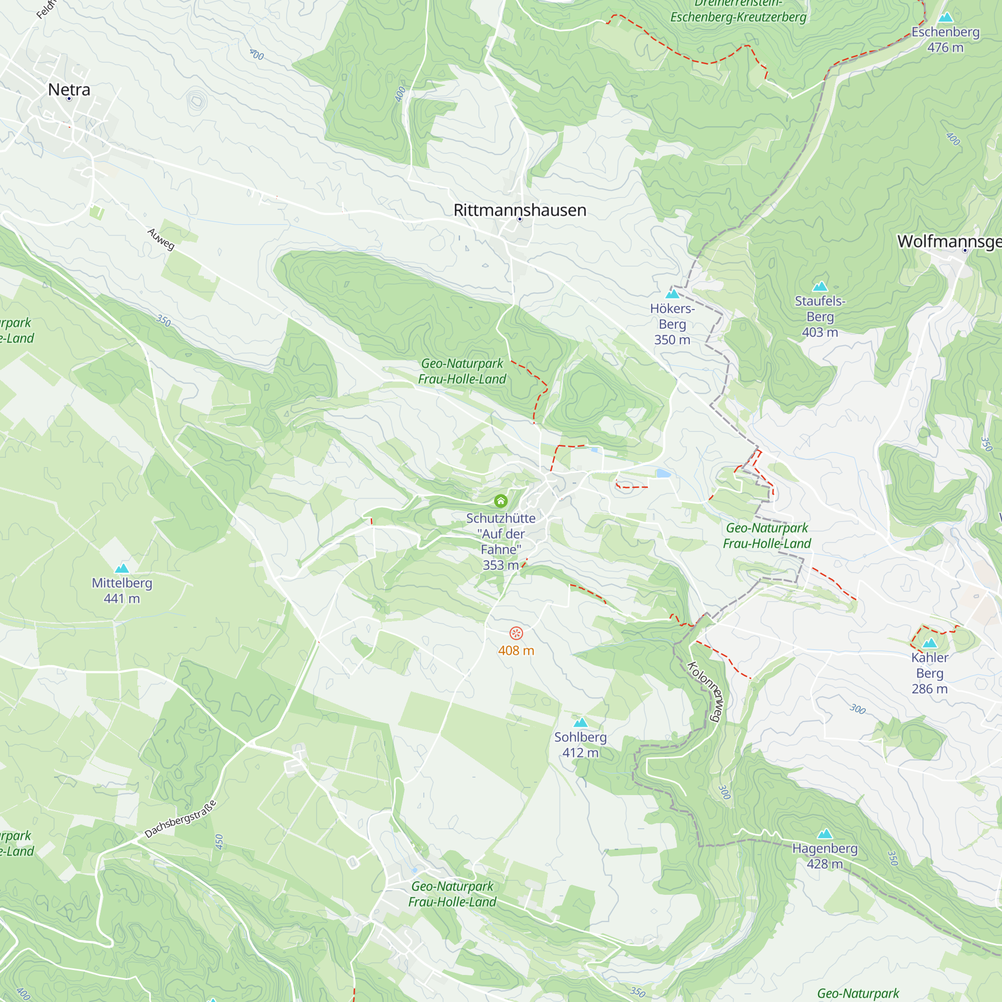 Schutzhütte "Auf der Fahne" map