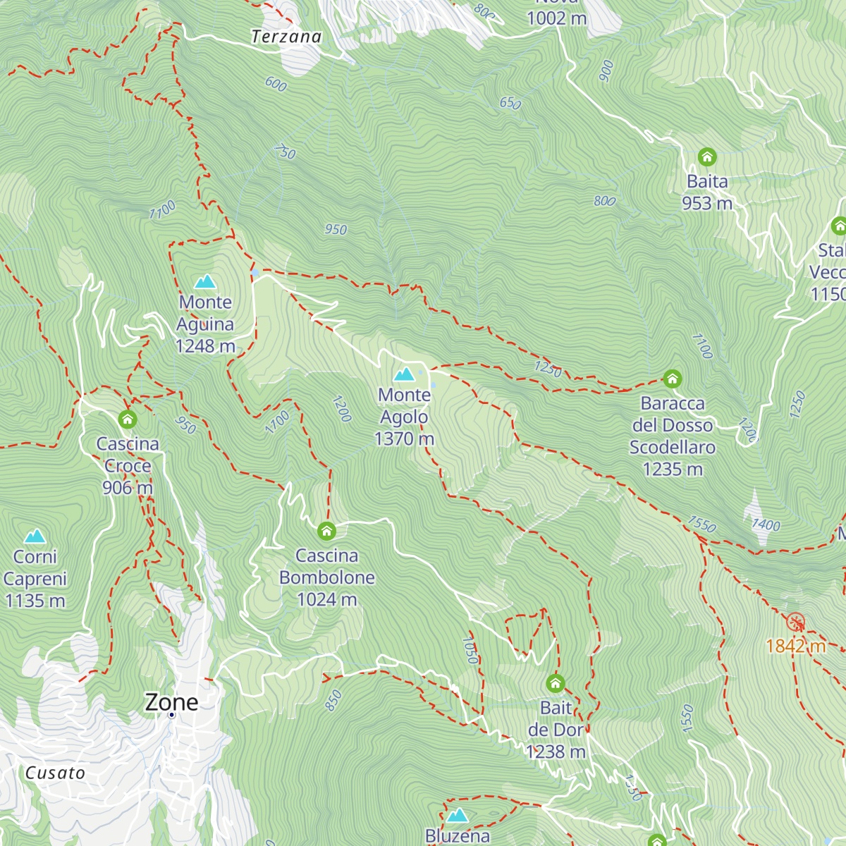 Malga Agolo map