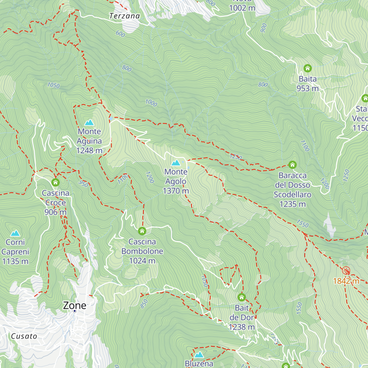 Malga Agolo map