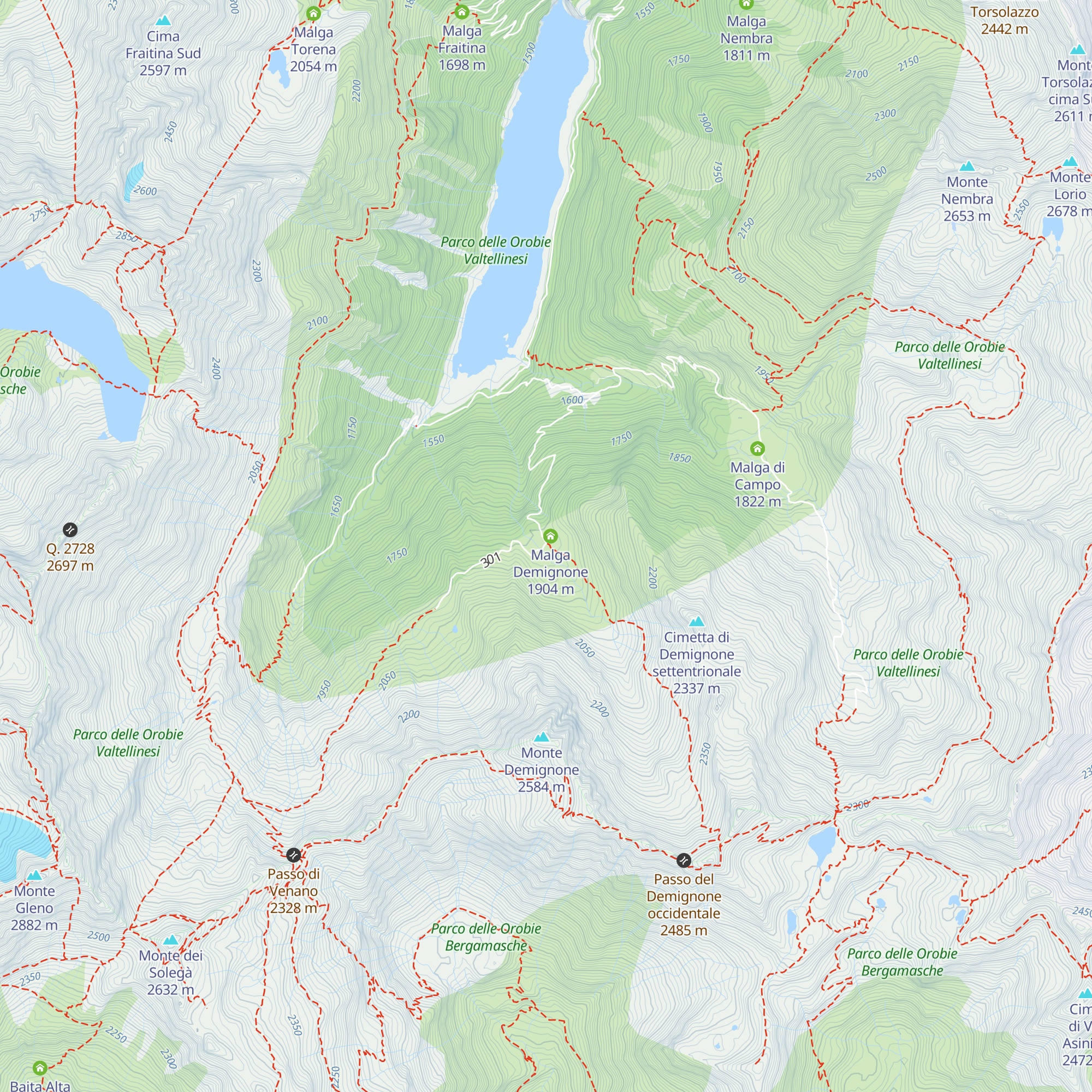 Malga Demignone map