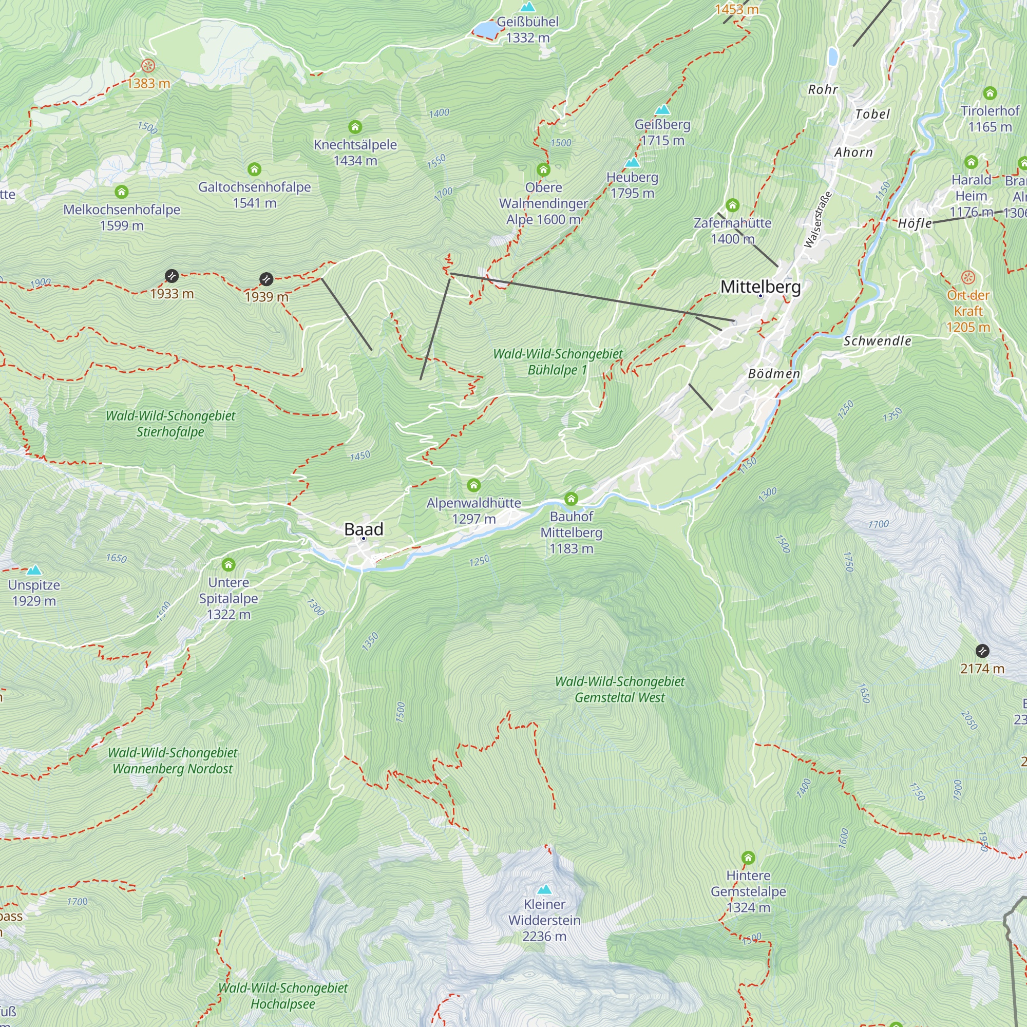Campingplatz Vorderboden map