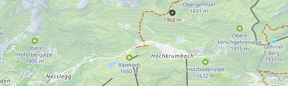 Map of the start of Warth | Rund um den Widderstein