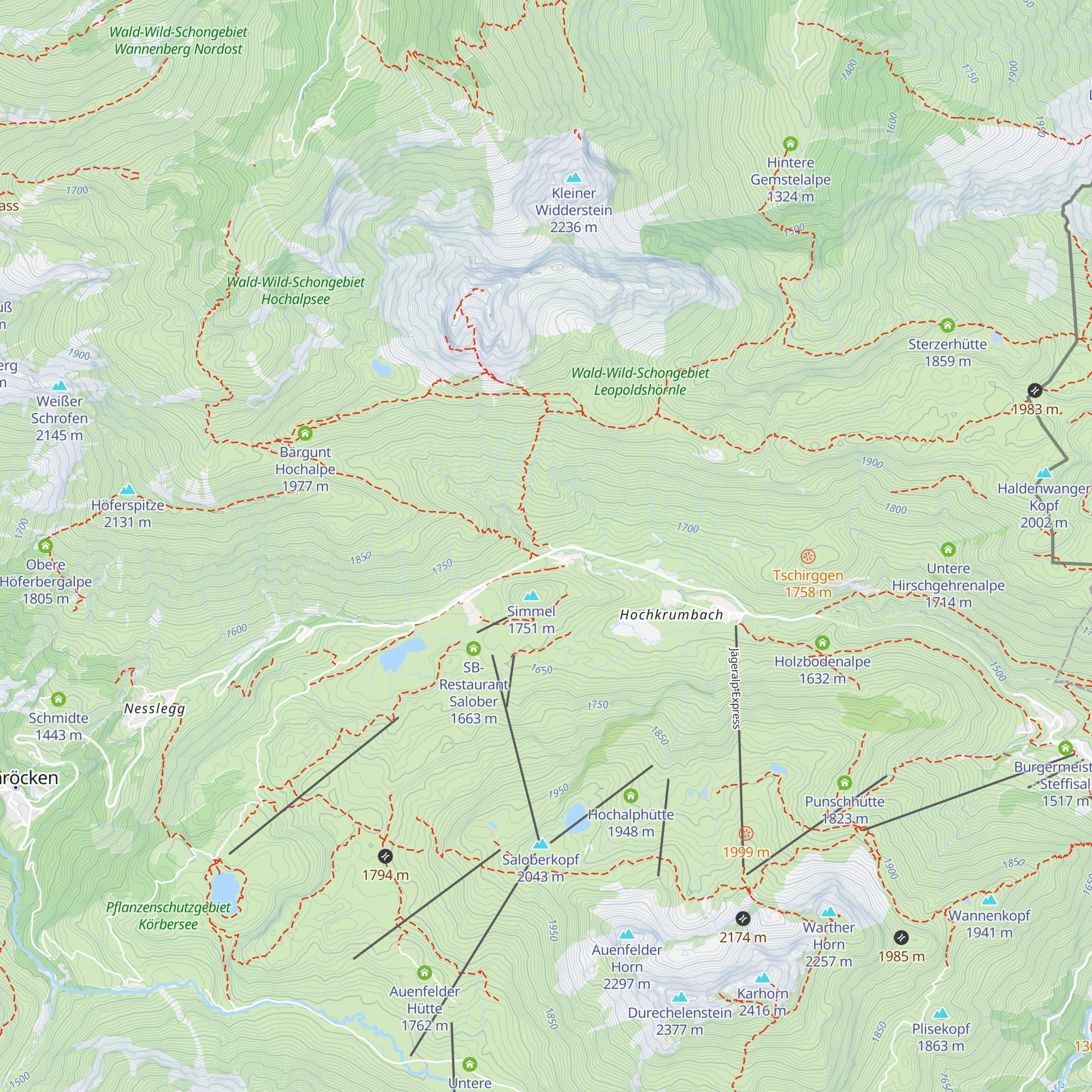 Untere Widdersteinhütte map