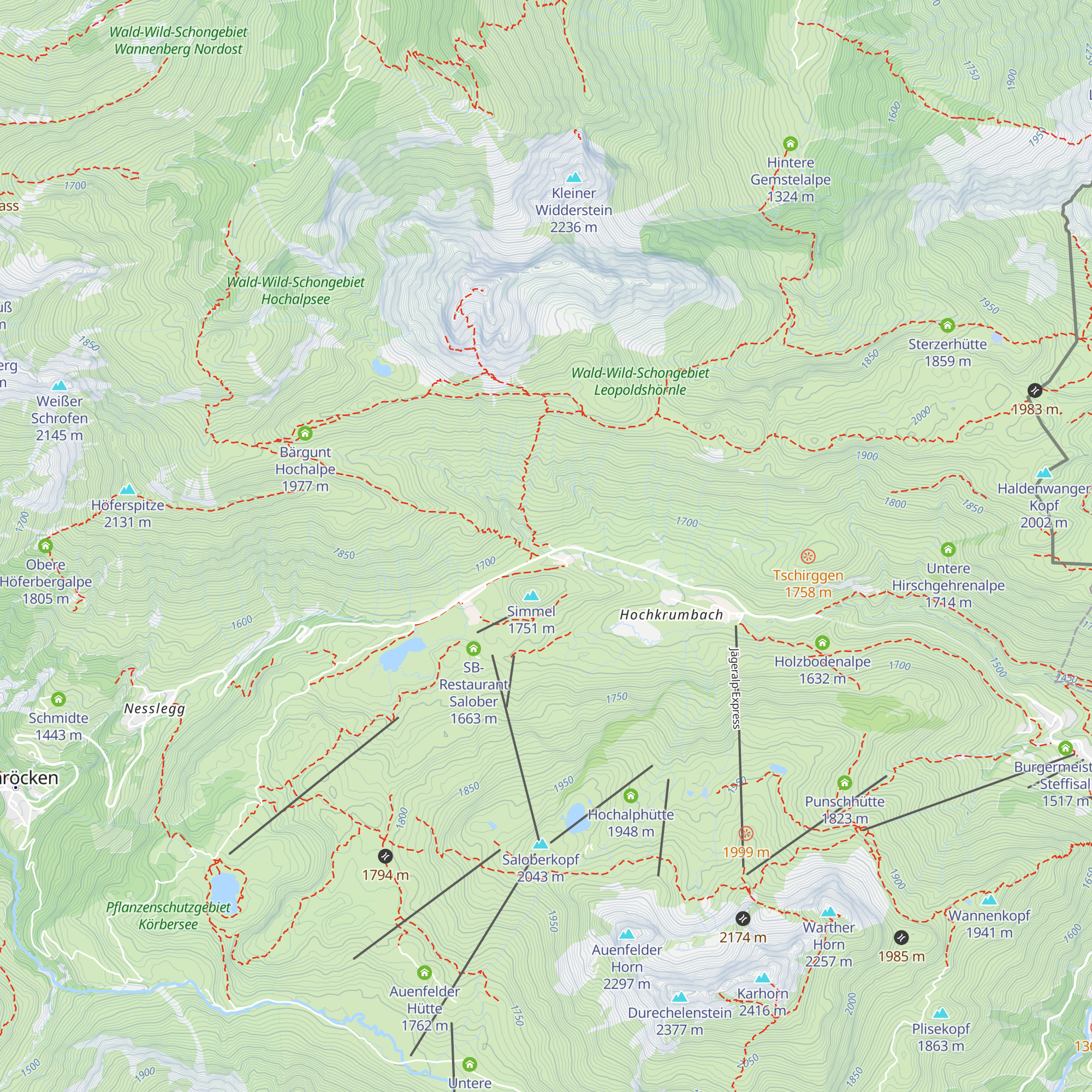 Untere Widdersteinhütte map