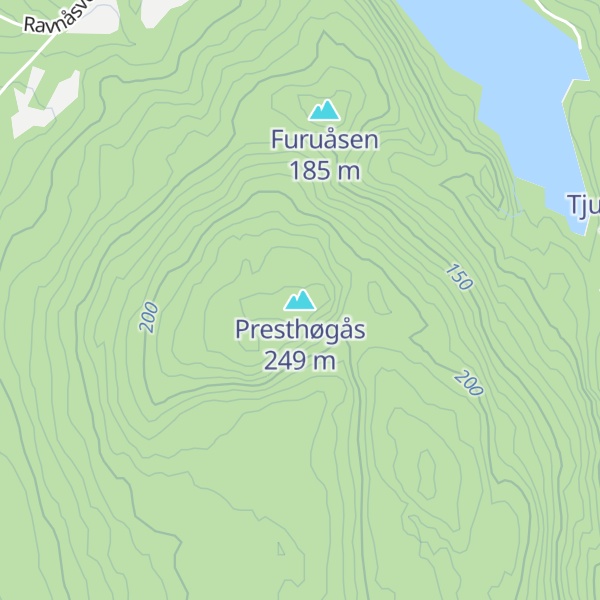 Map of Presthøgås