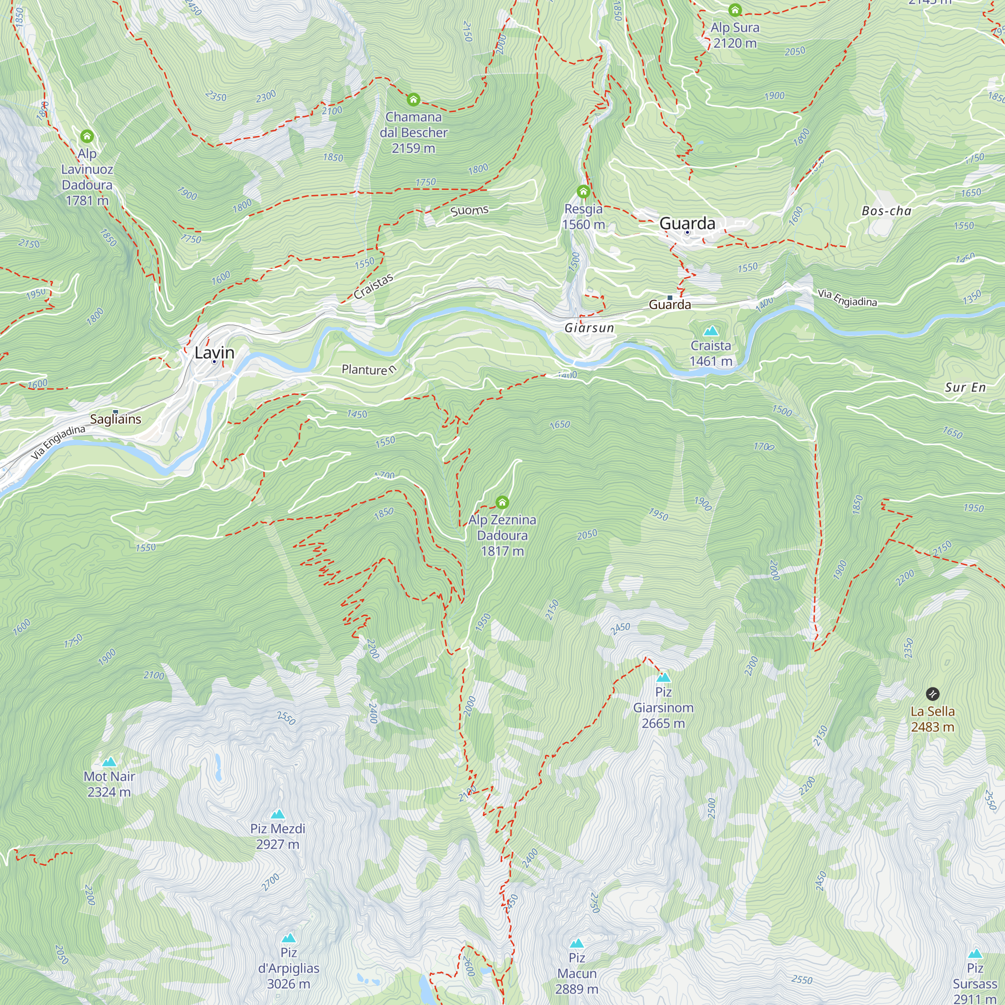 Alp Zeznina Dadoura map