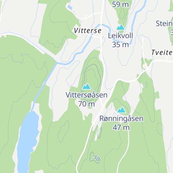 Map of Vittersøåsen