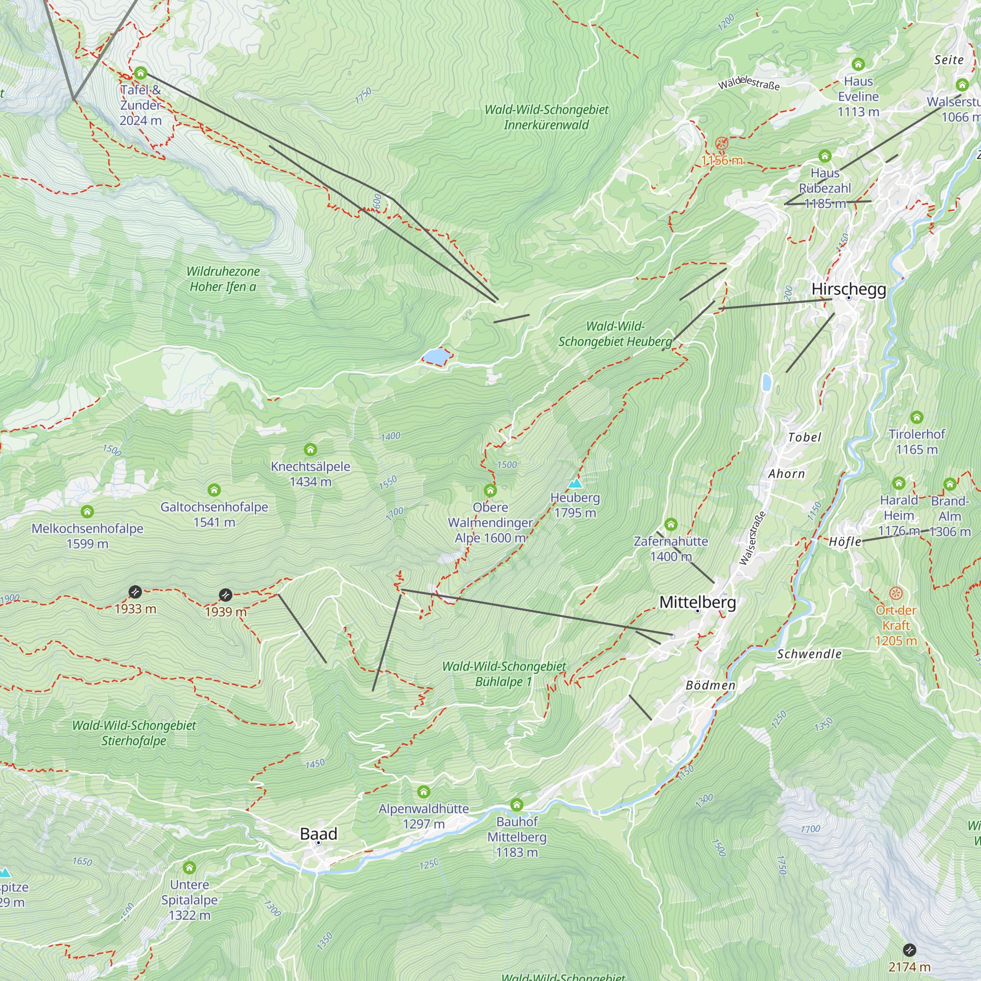 Obere Walmendinger Alpe map