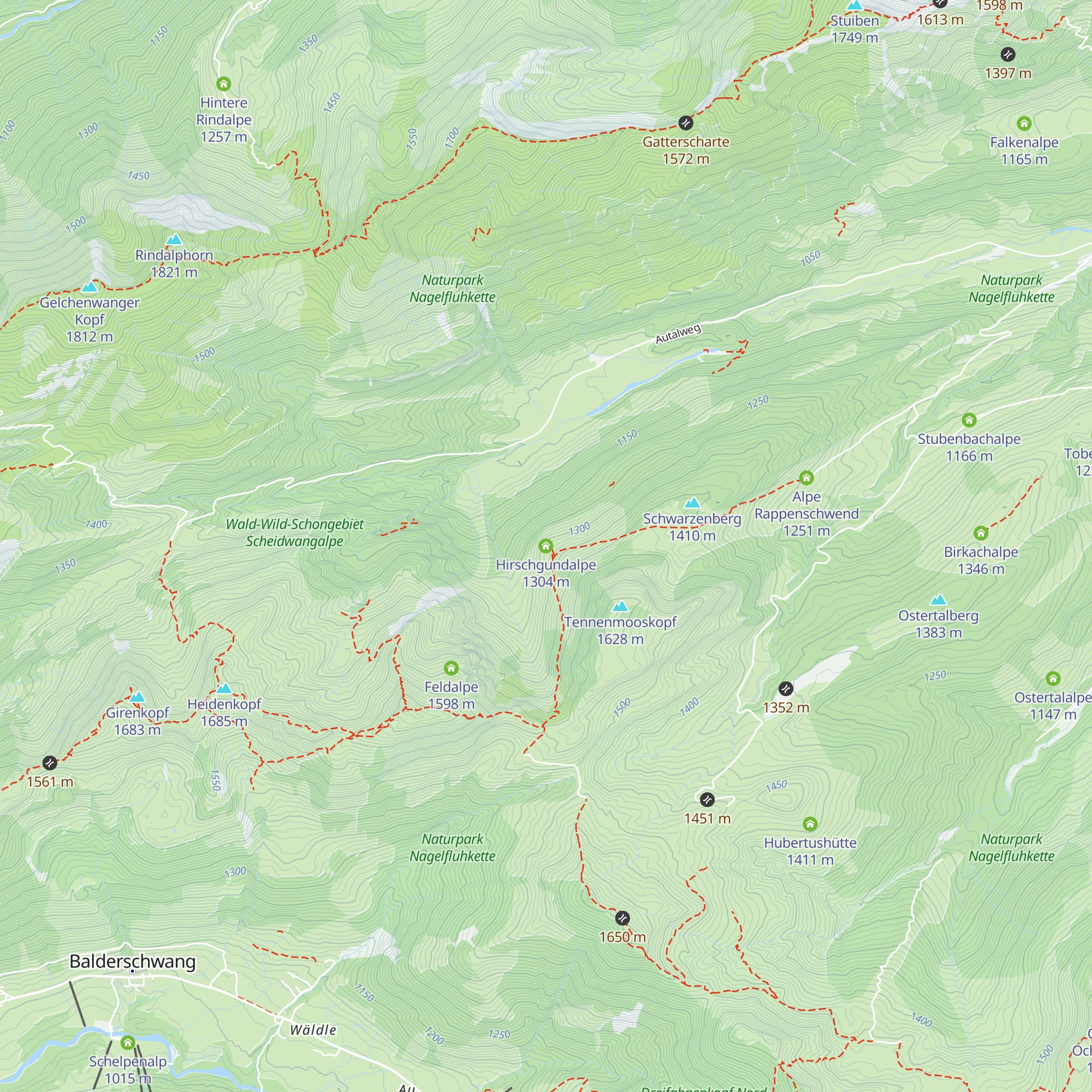 Hirschgundalpe map