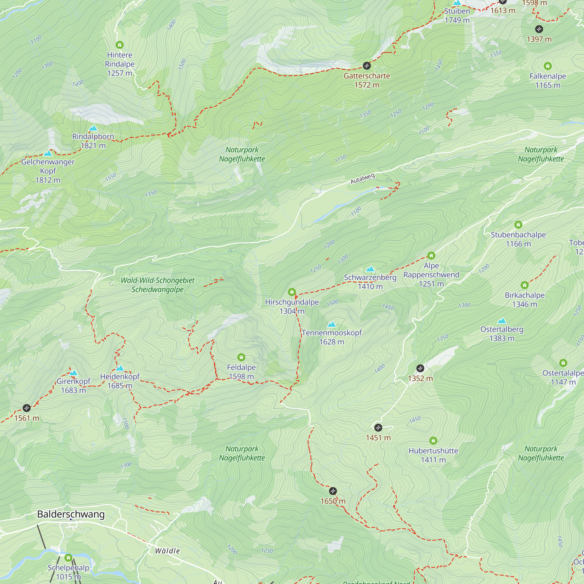 Hirschgundalpe map