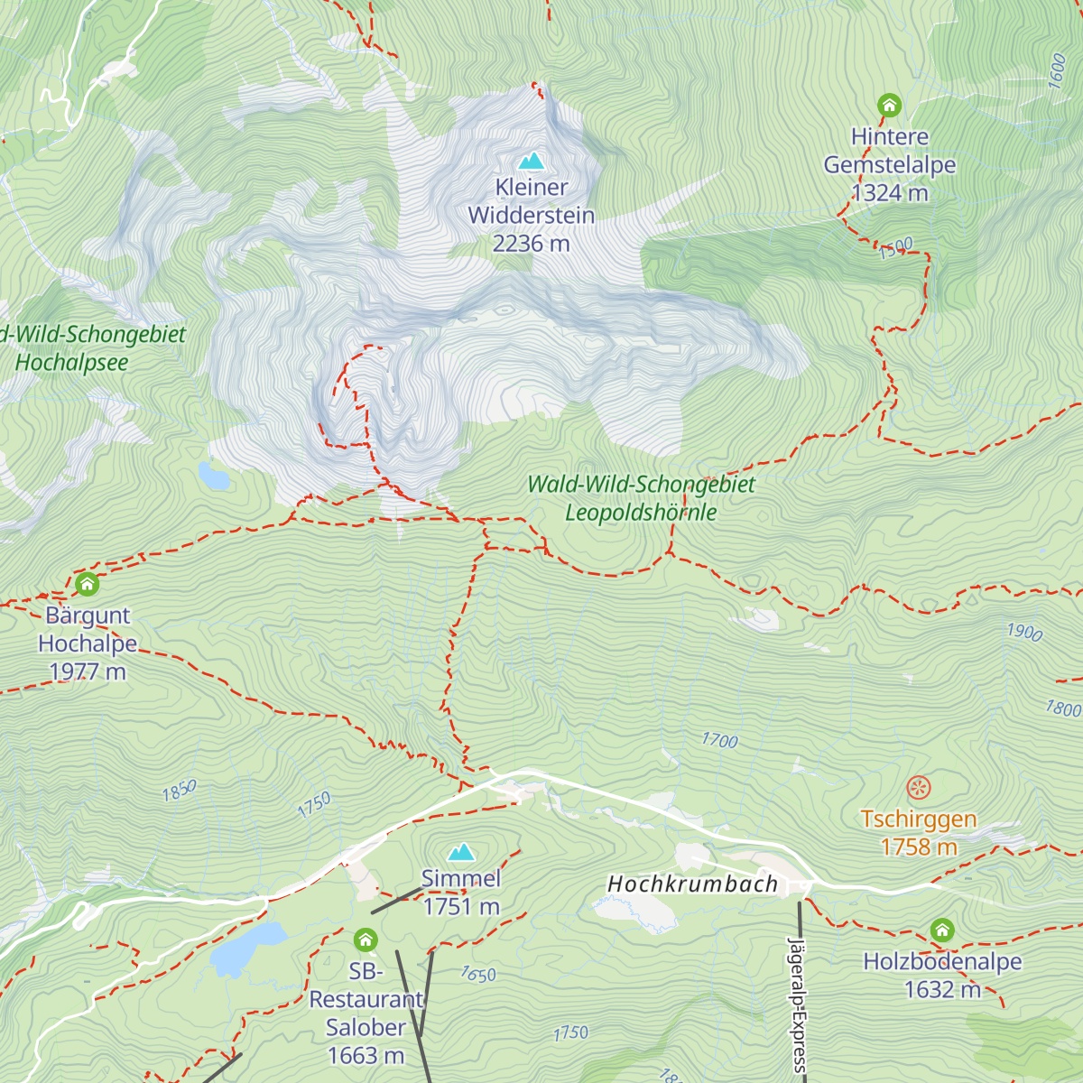 Widdersteinhütte map