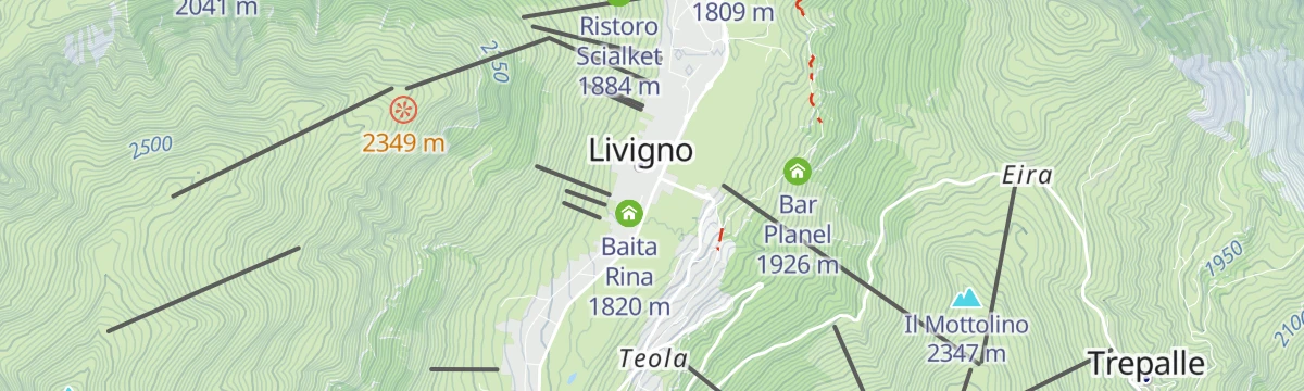 Map of the start of Passo dello Stelvio con salita dal versante svizzero Passo Umbrail
