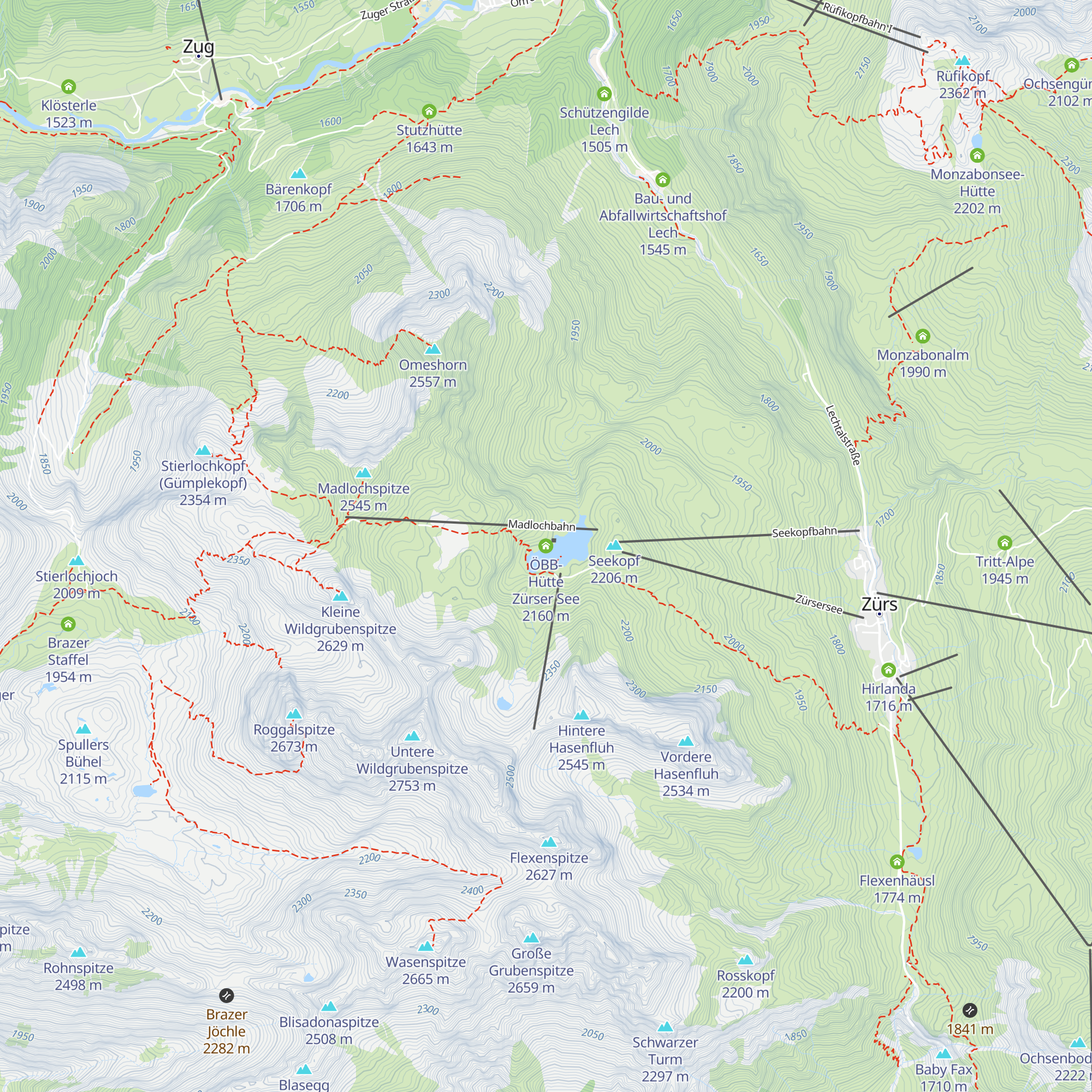 ÖBB-Hütte Zürser See map