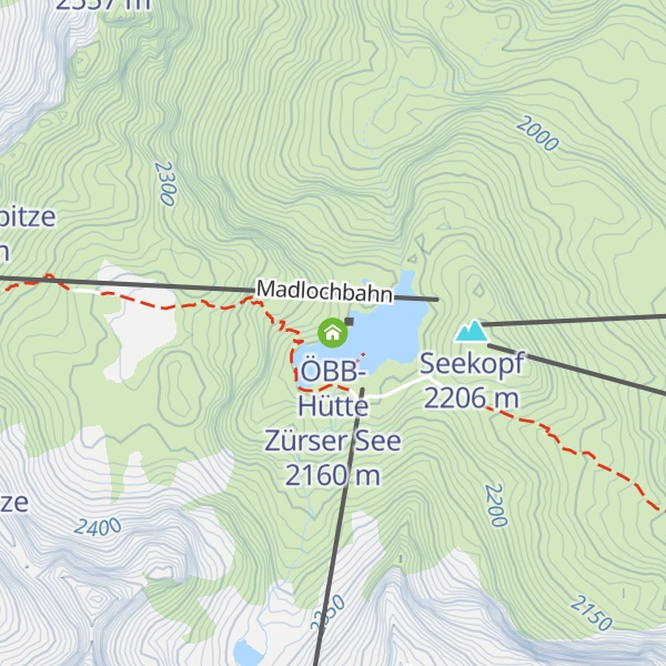 Map of ÖBB-Hütte Zürser See