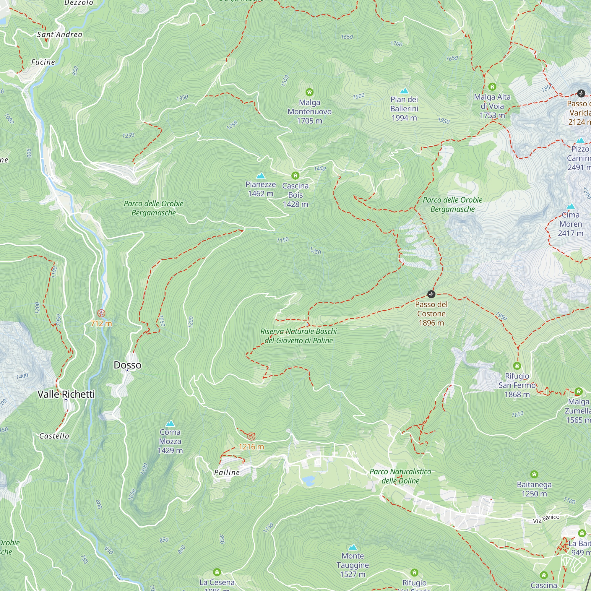 Malga del Costone map