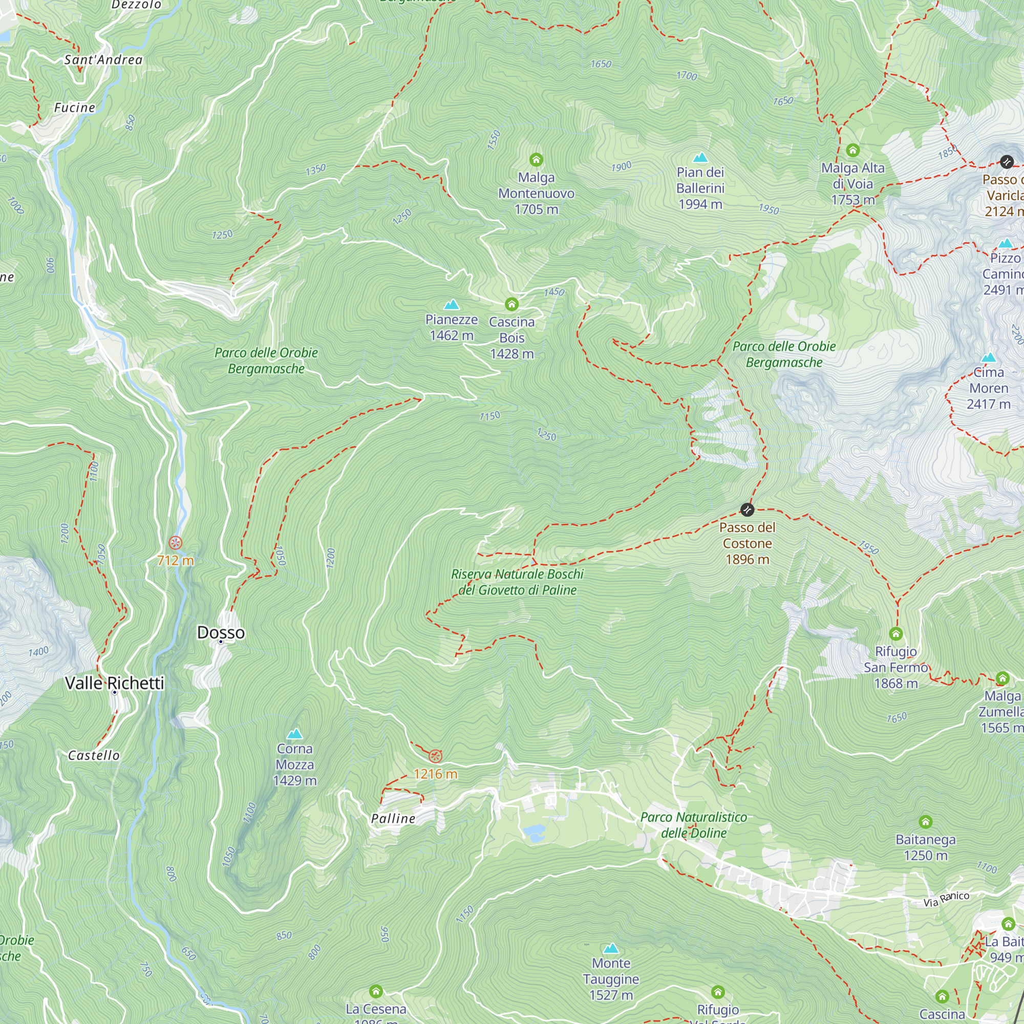 Malga del Costone map