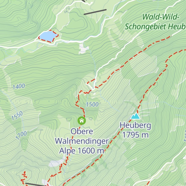 Map of Untere Walmendinger Alpe