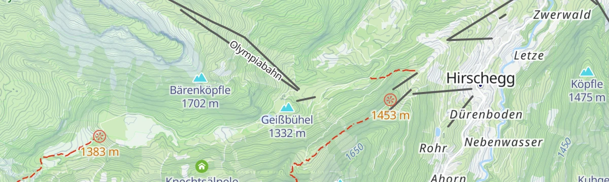 Map of the start of Auenhütte - Hoher Ifen