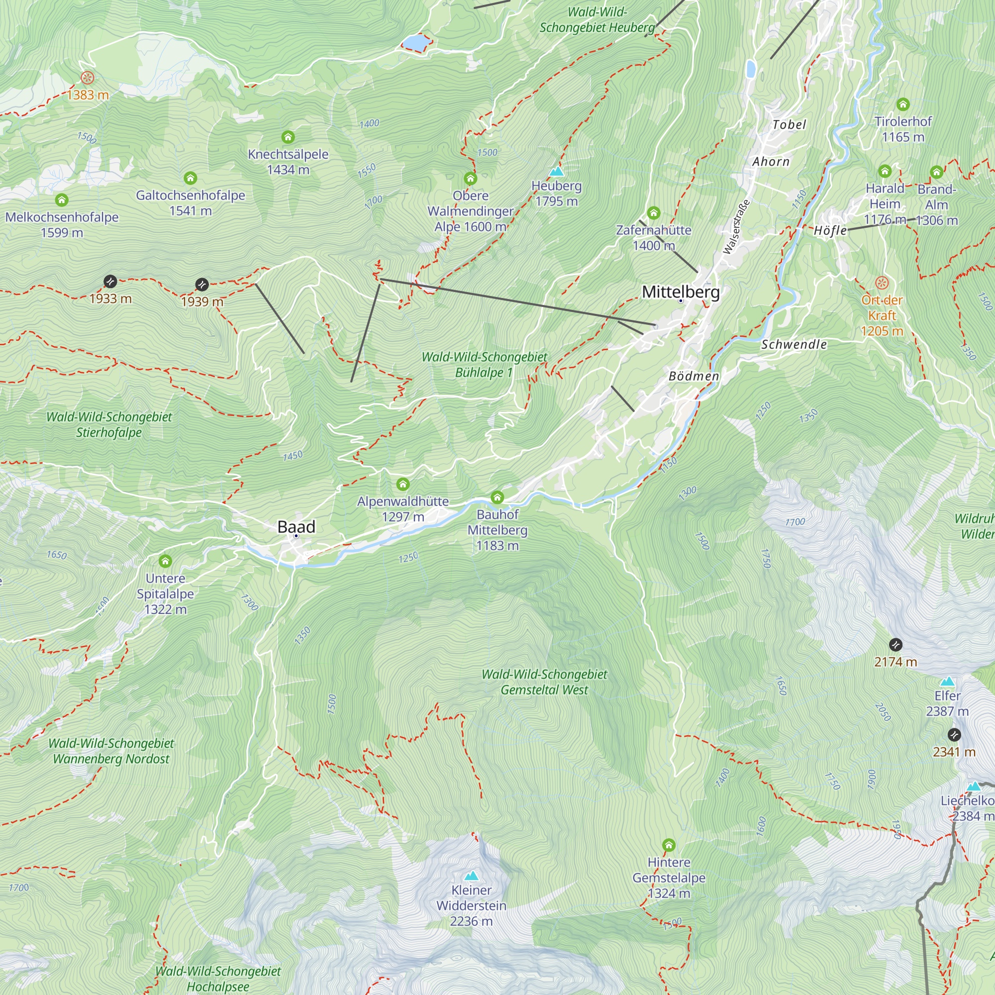 Bauhof Mittelberg map