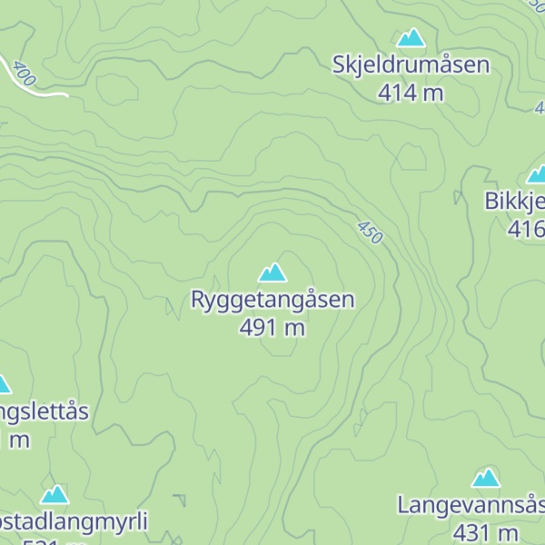 Map of Ryggetangåsen