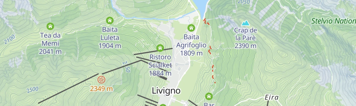 Map of the start of Engadina ride