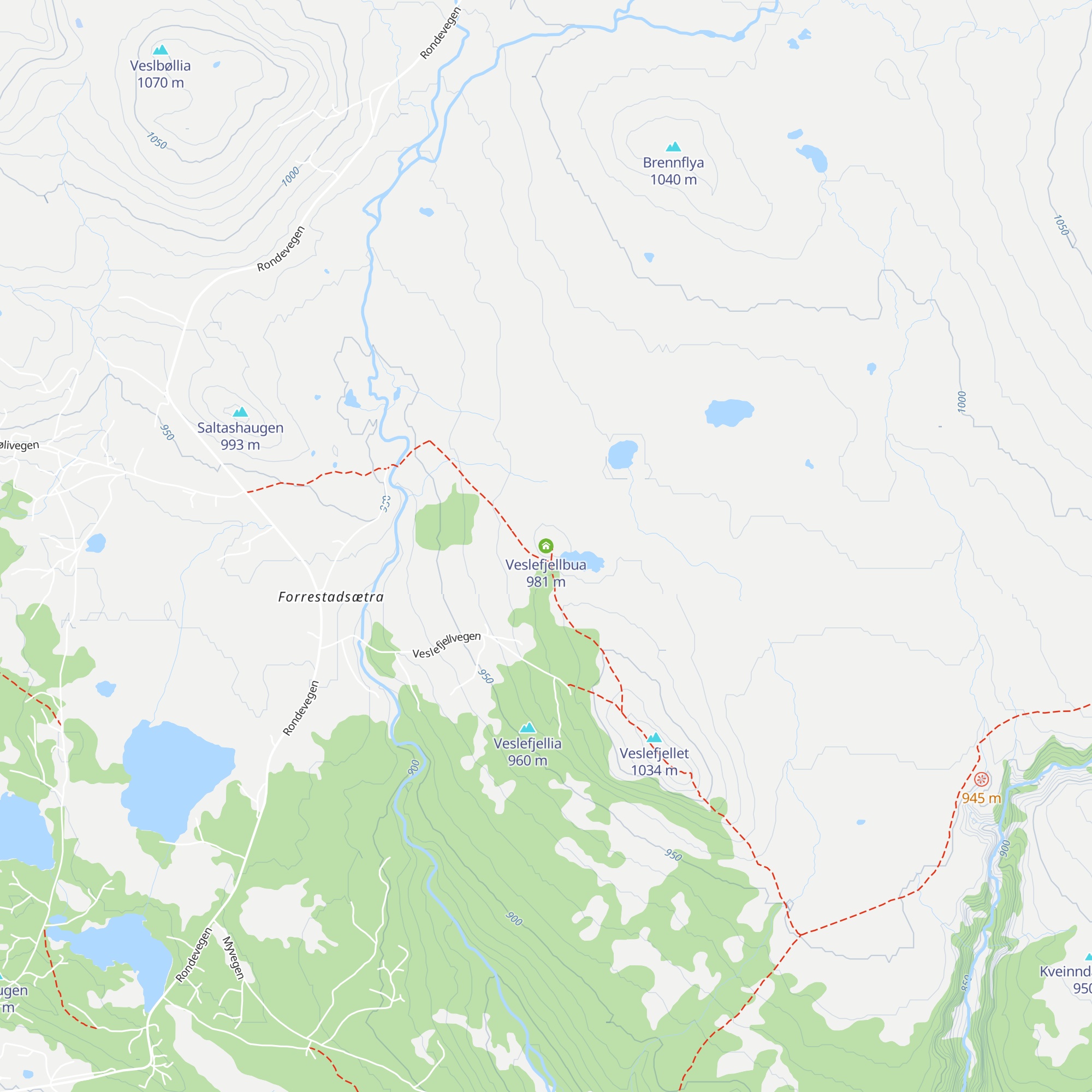 Veslefjellbua map